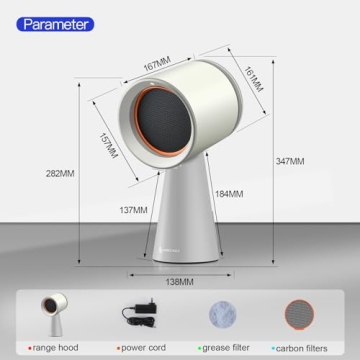 AMZCHEF Portable Range Hood with Powerful Exhaust Fan