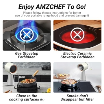 AMZCHEF Portable Range Hood with Powerful Exhaust Fan