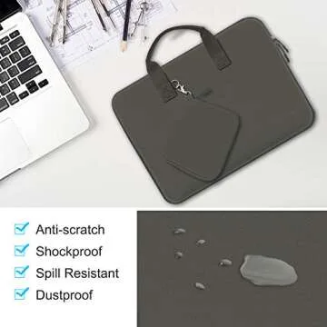 Hseok Laptop Sleeve 13.3-14 inch Case with Small Pouch, Neoprene Computer Bag Compatible with MacBook Pro 14" M4/M3/M2/M1 2025-2021, Mac Air/Pro 13.3" and Most 13-14 inch Notebooks,D02G01