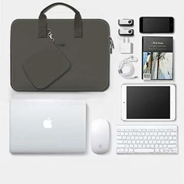 Hseok Laptop Sleeve 13.3-14 inch Case with Small Pouch, Neoprene Computer Bag Compatible with MacBook Pro 14" M4/M3/M2/M1 2025-2021, Mac Air/Pro 13.3" and Most 13-14 inch Notebooks,D02G01