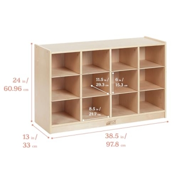ECR4Kids 12 Cubby Mobile Tray Storage Cabinet