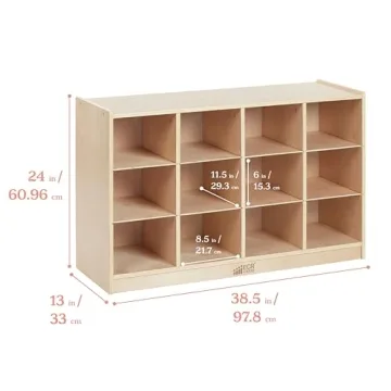 ECR4Kids 12 Cubby Mobile Tray Storage Cabinet