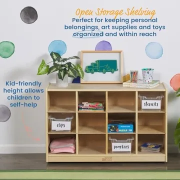 ECR4Kids 12 Cubby Mobile Tray Storage Cabinet