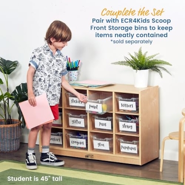 ECR4Kids 12 Cubby Mobile Tray Storage Cabinet