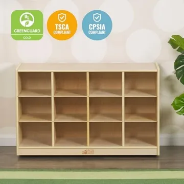 ECR4Kids 12 Cubby Mobile Tray Storage Cabinet