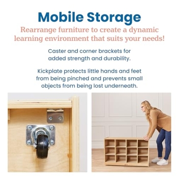 ECR4Kids 12 Cubby Mobile Tray Storage Cabinet