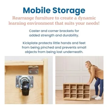 ECR4Kids 12 Cubby Mobile Tray Storage Cabinet