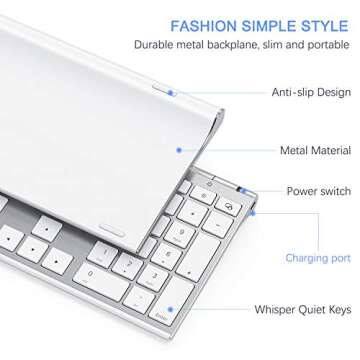 Wireless Keyboard and Mouse, Vssoplor 2.4GHz Rechargeable Compact Quiet Full-Size Keyboard and Mouse...