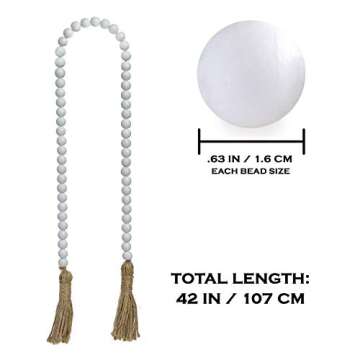 Rustic Bead Garland with Tassel Accent for Farmhouse Decor