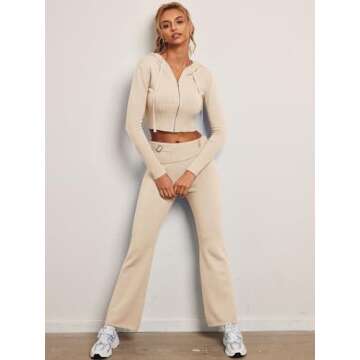 LILLUSORY 2 Two Piece Sets Women 2025 Fall Fashion Casual Trendy Sexy Y42K Clothes Sweatsuit Sweat Suit Matching Loungewear Lounge Pants Hoodies Sweater Outfits Clothing