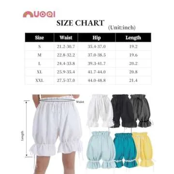 Nuoqi Womens Bloomers Shorts Drawstring Ruffle Pumpkin Pants Cute Security Short Pants for Girls Black S