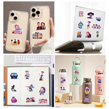 60PCS Waterproof Cartoon Characters Stickers for All Ages