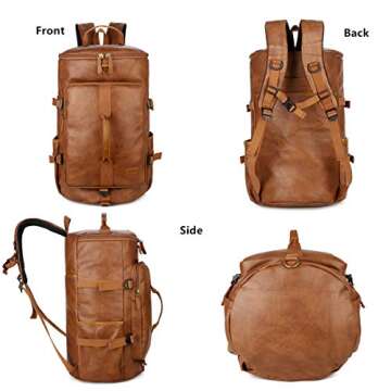 Baosha Stylish Vegan Leather Weekender Bag 3-Ways Convertible