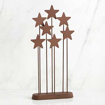 Willow Tree Metal Star Backdrop, Designed for Classic Nativity Collection, Stand Rustic Metal Stars Behind Holy Family or Next to Creche, Hand-Painted Accessory