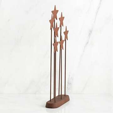 Willow Tree Metal Star Backdrop, Designed for Classic Nativity Collection, Stand Rustic Metal Stars Behind Holy Family or Next to Creche, Hand-Painted Accessory