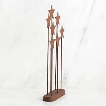 Willow Tree Metal Star Backdrop, Designed for Classic Nativity Collection, Stand Rustic Metal Stars Behind Holy Family or Next to Creche, Hand-Painted Accessory