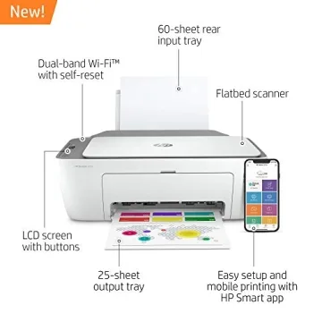HP DeskJet 2755 Wireless All-in-One Printer Renewed
