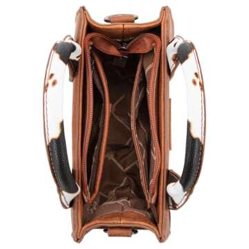 Wrangler Mini Tote Bag for Women Cow Print Western Crossbody Purse Top Handle Satchel Handbag WG133S-8120BR