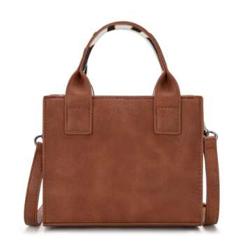 Wrangler Mini Tote Bag for Women Cow Print Western Crossbody Purse Top Handle Satchel Handbag WG133S-8120BR