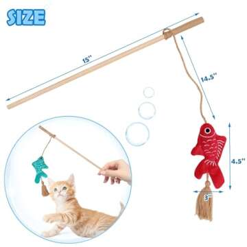 CiyvoLyeen Goldfishes Cat Wand Catnip Toys with Tassels Kitten Fishes Teaser Chew Knickknack Interactive Fishing Rod Pillows Catmint Plush Kitty Plaything Gift Ideas Set of 4