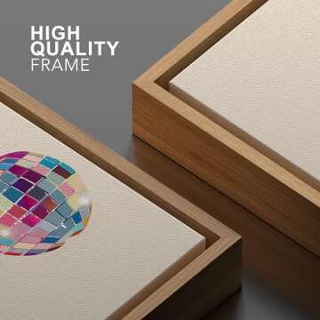 SIGNWIN Framed Canvas Print Wall Art Preppy Room Decor Vibrant Disco Cherries Decorative Multicolor Colorful Rustic for Living Room, Bedroom, Office - 24"x36" Natural