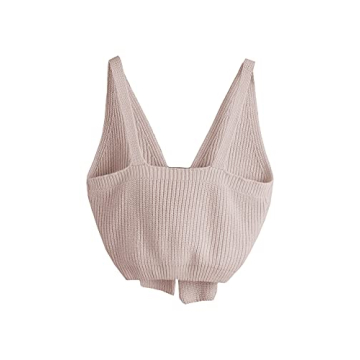 Stylish SweatyRocks V Neck Tie Front Crop Top in Pink