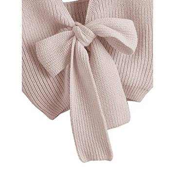 Stylish SweatyRocks V Neck Tie Front Crop Top in Pink