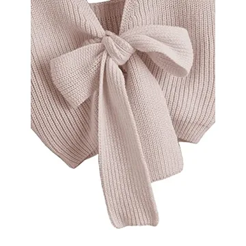 Stylish SweatyRocks V Neck Tie Front Crop Top in Pink