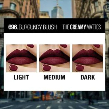 Maybelline Color Sensational Lipstick, Lip Makeup, Matte Finish, Hydrating Lipstick, Nude, Pink, Red, Plum Lip Color, Burgundy Blush, 1 Count