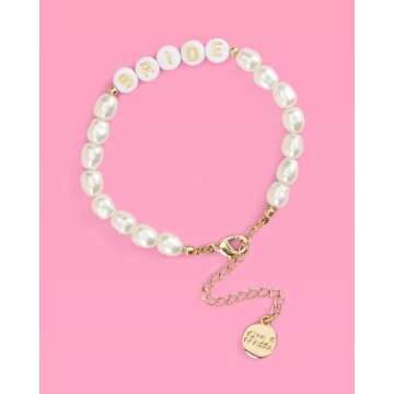 xo, Fetti Bride Pearl Beaded Bracelet - 7" | Bride to Be Jewelry, Bachelorette Party Decorations, Bridesmaid Gift, Bridal Shower Favor, Wedding Accessory