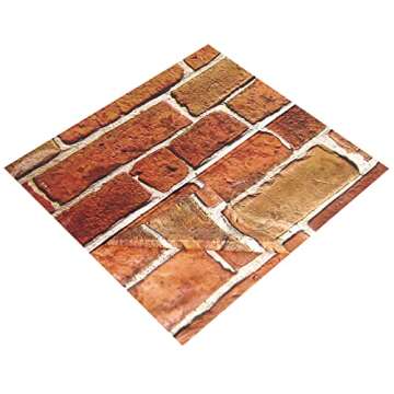 Chuangdi 4.5 x 9 Feet Brick Stone Wall Backdrop Stone Wall Scene Setter Wallpaper Curtains Door Removable Tablecloth Photo for Winter Halloween(Retro Red)