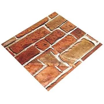 Chuangdi 4.5 x 9 Feet Brick Stone Wall Backdrop Stone Wall Scene Setter Wallpaper Curtains Door Removable Tablecloth Photo for Winter Halloween(Retro Red)