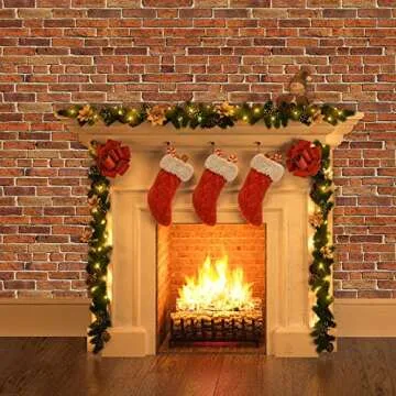 Chuangdi 4.5 x 9 Feet Brick Stone Wall Backdrop Stone Wall Scene Setter Wallpaper Curtains Door Removable Tablecloth Photo for Winter Halloween(Retro Red)