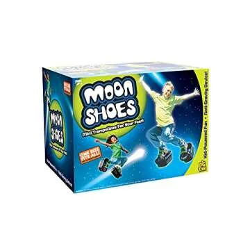Moon Shoes Bouncy Shoes, Mini Trampolines for Your Feet, One Size, New and Improved, Bounce Your Way to Fun, Very Durable, No Tool Assembly, Athletic Development, max Weight 130 lbs.