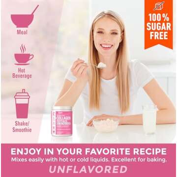 Hydrolyzed Collagen Peptides Powder - Skin, Hair, Nails & Joint Support, Grass-Fed Collagen Enhanced with Probiotics, Digestive Enzymes, Types I & III - Non-GMO, Gluten-Free, Unflavored, 35 Servings