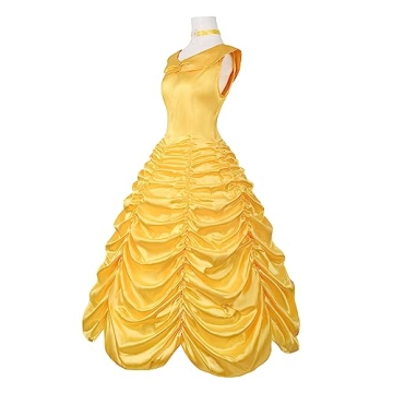 Drofe Princess Dress Costume for Women Stylish Yellow Gown