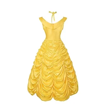 Drofe Princess Dress Costume for Women Stylish Yellow Gown