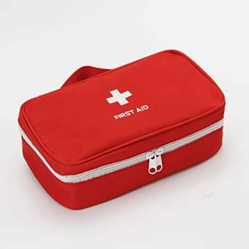 TOPASION Portable Empty First Aid Kit Bag, Travel Medicine Pouch, Small Medical Bag (Blue)