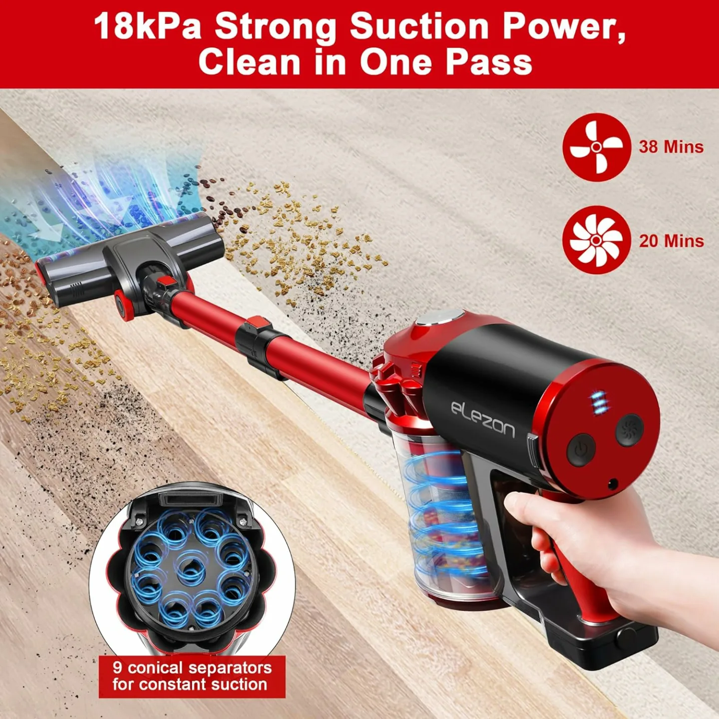A200 Powerful Cordless Vacuum Cleaner with HEPA Filter