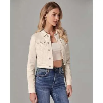 Luvamia Cropped Jean Jacket for Women - Trendy Comfort