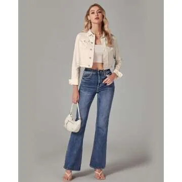 Luvamia Cropped Jean Jacket for Women - Trendy Comfort