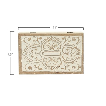 Elegant Handcrafted Mango Wood Boxes Set - Creative Co-Op