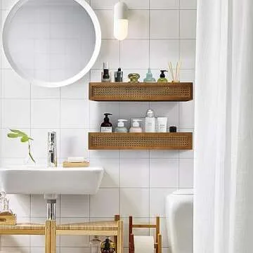 Lixintray Rattan Wall Shelf Set for Kids - Eco-Friendly Decor