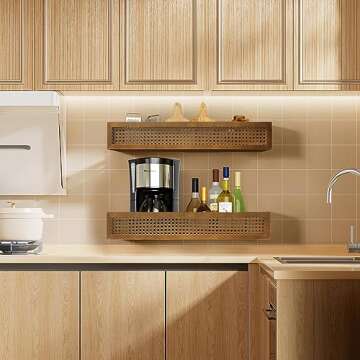 Lixintray Rattan Wall Shelf Set for Kids - Eco-Friendly Decor