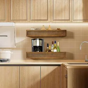 Lixintray Rattan Wall Shelf Set for Kids - Eco-Friendly Decor