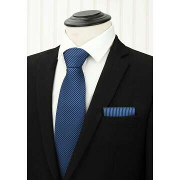 Men's Tie Set Collection - 3 Neckties & Pocket Square
