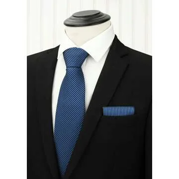 Men's Tie Set Collection - 3 Neckties & Pocket Square