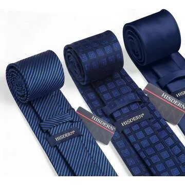 Men's Tie Set Collection - 3 Neckties & Pocket Square