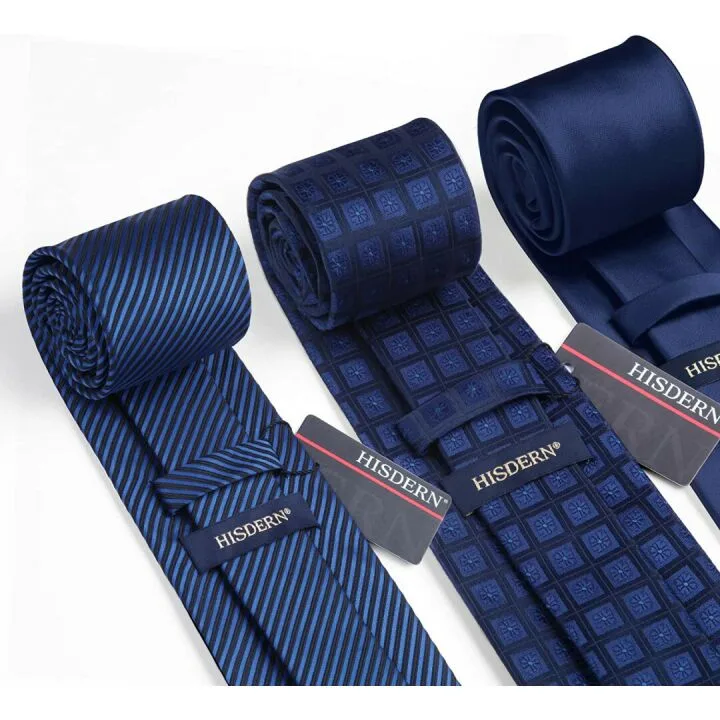 Men's Tie Set Collection - 3 Neckties & Pocket Square