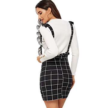Chic Style with SheIn Women's Plaid Frill Ruffle Trim Suspender Skirt
